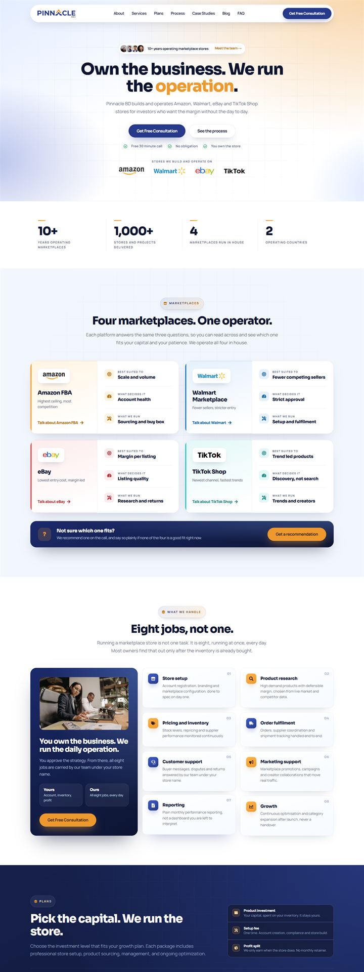 Pinnacle BD homepage design