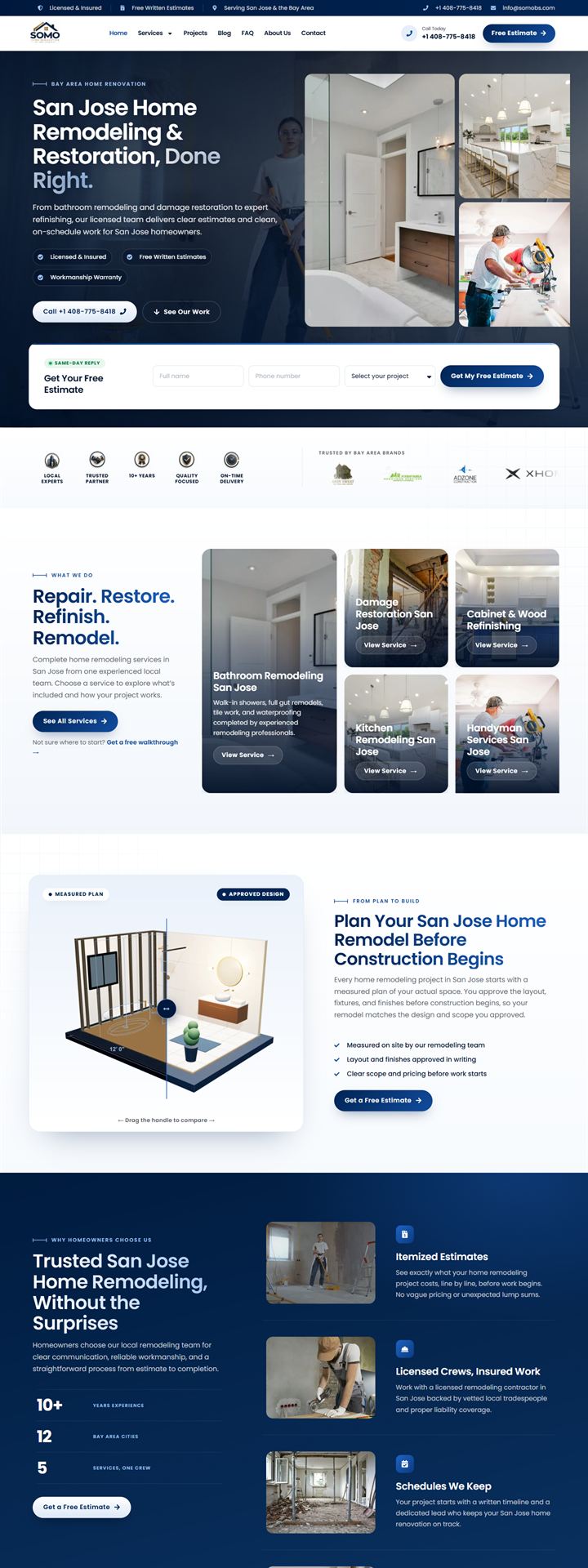 Somo Home Renovation homepage design